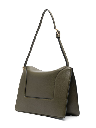 Shop Wandler Penelope Leather Crossbody Bag In Green