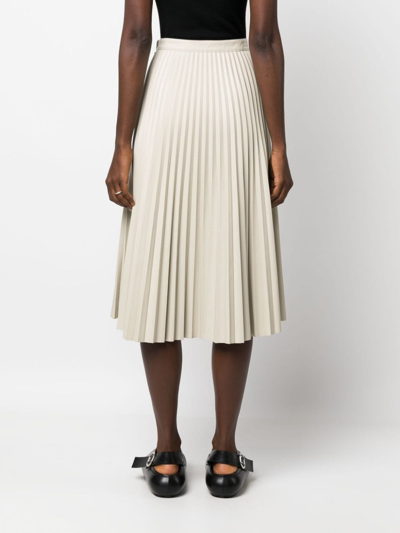 Shop Proenza Schouler White Label High-waisted Pleated Skirt In Neutrals