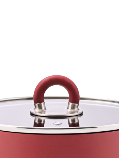 Shop Alessi 16cm Sten Aluminium Casserole In Red