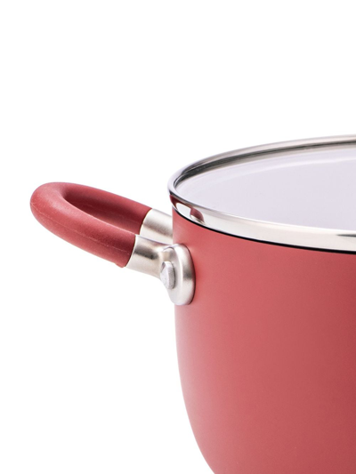 Shop Alessi 16cm Sten Aluminium Casserole In Red