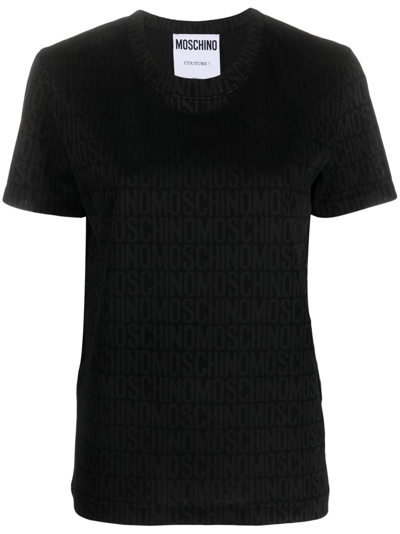 Shop Moschino Logo-print Short-sleeve T-shirt In Black