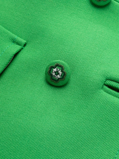 Shop Etro Double-breasted Virgin Wool Coat In Green