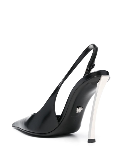 Shop Versace Pin Point 115mm Slingback Pumps In Black