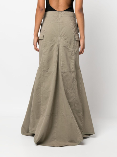 Coperni Panelled Cargo Maxi Skirt In Green