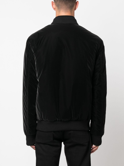 Philipp Plein Logo-patch Zip-up Bomber Jacket In Black