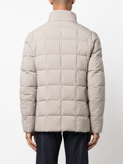 Shop Fay High-neck Padded Jacket In Brown