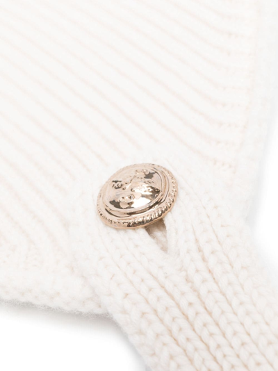 Barrie Ribbed Cashmere Hat In White