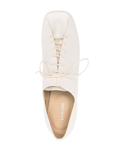 Shop Lemaire Souris 60mm Leather Brogues In White