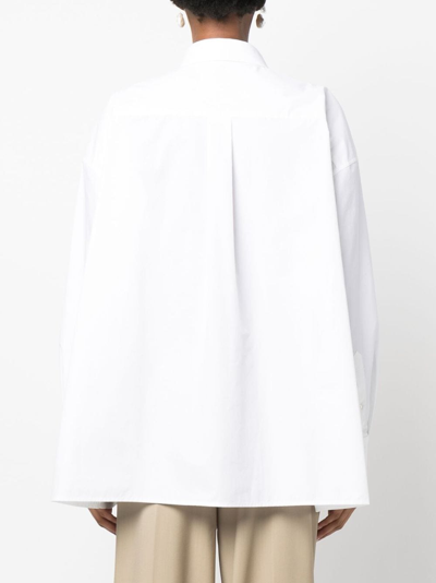 Shop Armarium Oversized Cotton Shirt In White