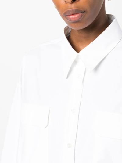 Armarium Leo Button-front Shirt With Cargo Pockets In White