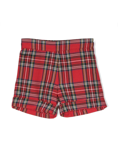 Siola Tartan-check Elasticated-waist Shorts In Red