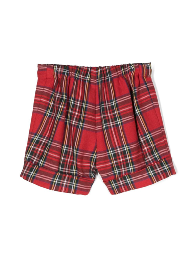 Siola Tartan-check Elasticated-waist Shorts In Red