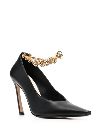 Shop Lanvin Swing 95mm Knotted-chain Pumps In Black