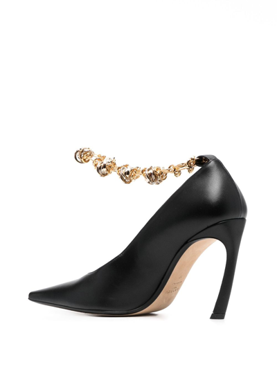 Shop Lanvin Swing 95mm Knotted-chain Pumps In Black