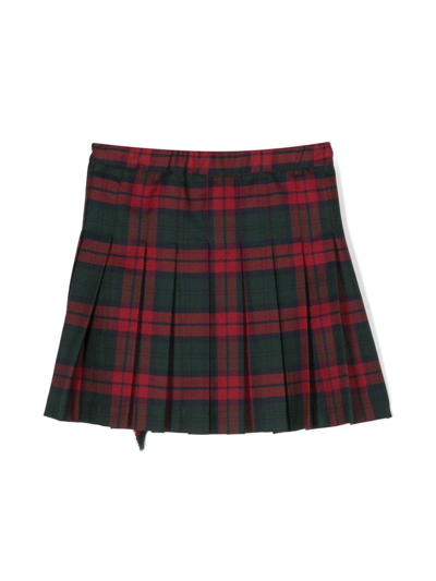 Siola Tartan-print Pleated Skirt In Green