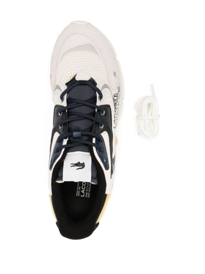 Lacoste Multicolor Leather And Mesh L003 Neo Sneakers In White
