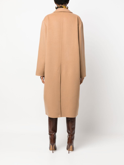Shop Bally Single-breast Wool-blend Coat In Brown