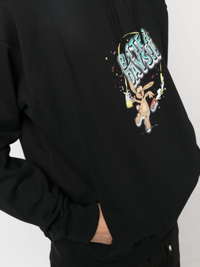 Shop Martine Rose Better Days-print Cotton Hoodie In Black