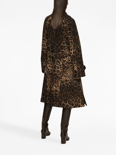Dolce & Gabbana Coated High-neck Midi Dress In Brown