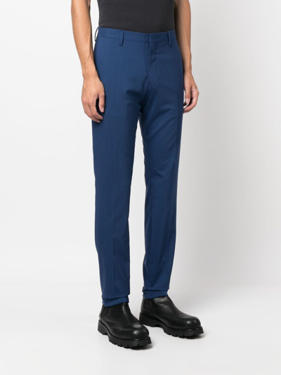 Shop Paul Smith Slim-cut Tailored Trousers In Blue