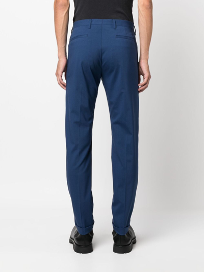 Shop Paul Smith Slim-cut Tailored Trousers In Blue