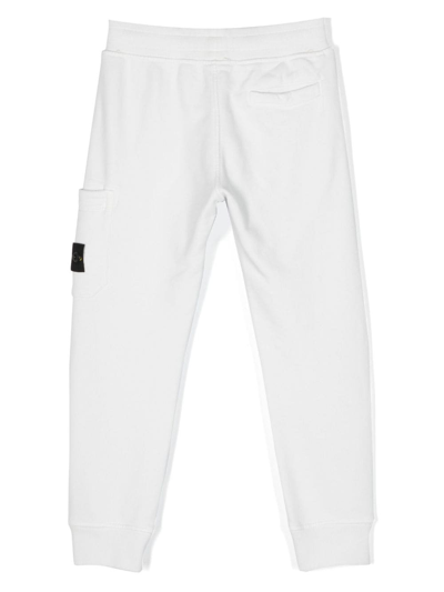 Stone Island Compass-patch Cotton Track Pants In White