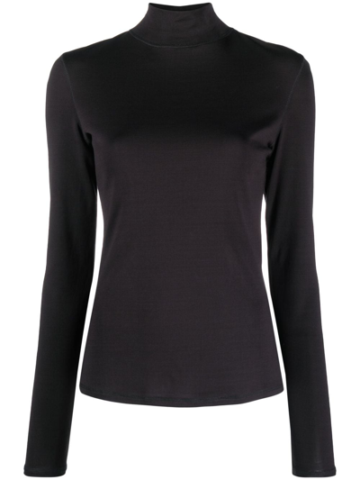 Shop Lemaire Fine-knit Cotton Sweatshirt In Black