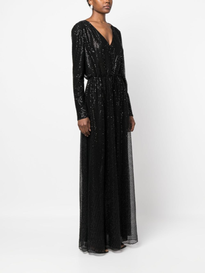 Polo Ralph Lauren Carmelo Sequinned Maxi Dress In Black