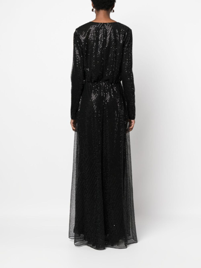 Polo Ralph Lauren Carmelo Sequinned Maxi Dress In Black