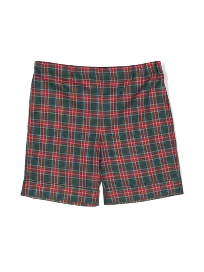 Siola Plaid-pattern Cotton Shorts In Green
