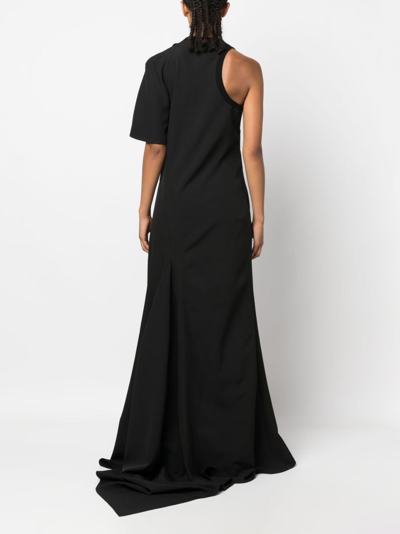Shop Alessandro Vigilante Cut-out Asymmetric Maxi Dress In Black