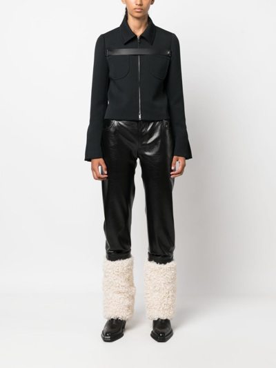 Shop Coperni Panelled Faux-leather Trousers In Black