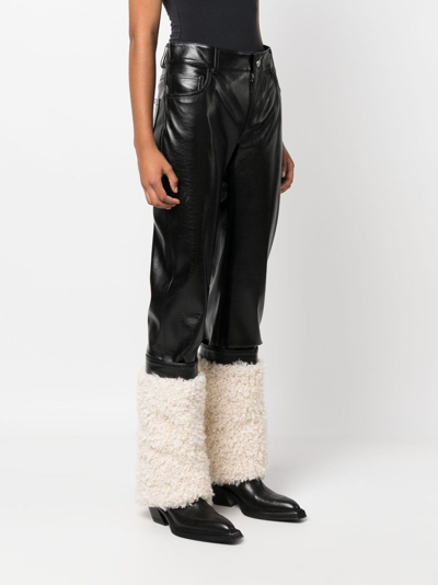Shop Coperni Panelled Faux-leather Trousers In Black