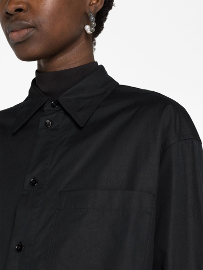 Shop Lemaire Overlapping-panel Cotton Shirt In Black