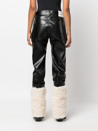 Shop Coperni Panelled Faux-leather Trousers In Black