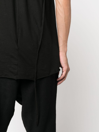Shop Masnada Strap-detail Cotton T-shirt In Black