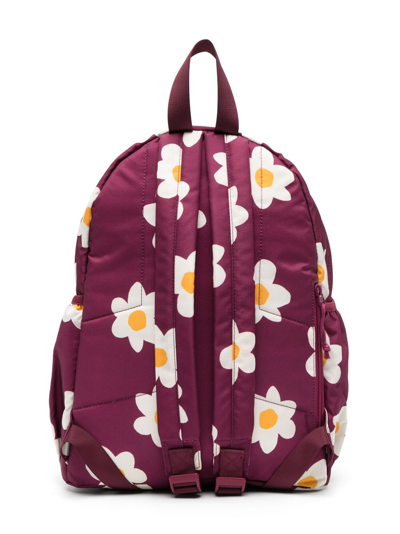 Shop Bobo Choses Floral-print Logo-patch Backpack In Purple