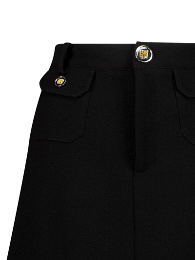 Shop Giambattista Valli High-waist Wool Straight Skirt In Black