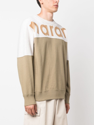 Isabel Marant Logo-print Ribbed Sweatshirt In Green