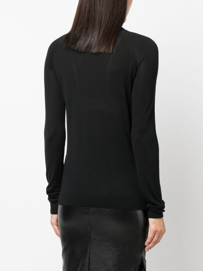 Shop Armarium Roll-neck Fine-knit Jumper In Black