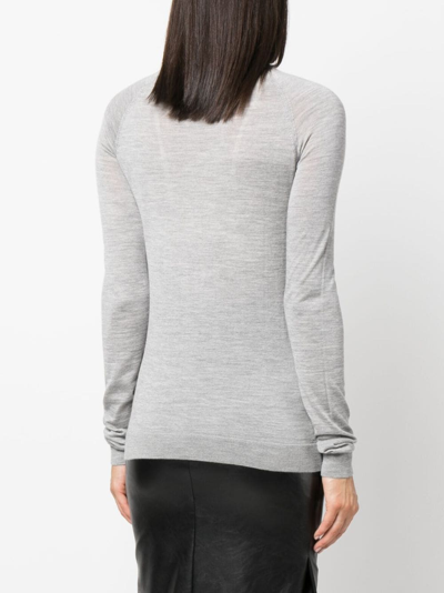 Shop Armarium Roll-neck Fine-knit Jumper In Grey