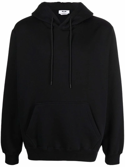 Shop Msgm Logo-print Pullover Hoodie In Black