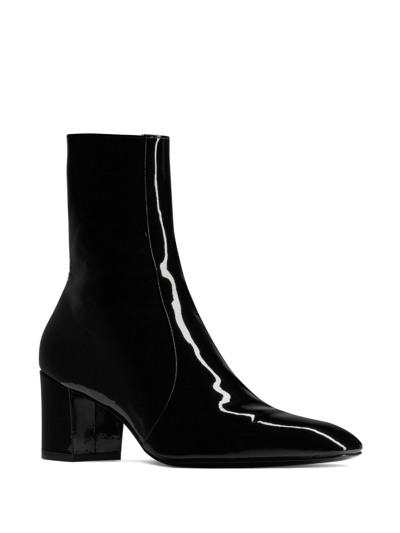 Shop Saint Laurent Xiv 70mm Leather Ankle Boots In Black