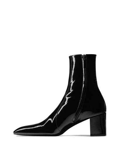 Shop Saint Laurent Xiv 70mm Leather Ankle Boots In Black