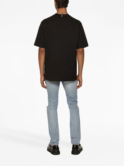 Shop Dolce & Gabbana Logo-print Cotton T-shirt In Black