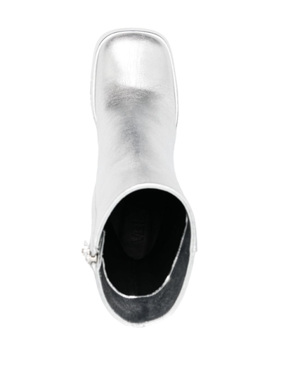 Versace Aevitas 170mm Metallic-effect Boots In Silber