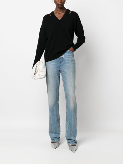 Shop Federica Tosi Cut-out Long-sleeved Jumper In Black