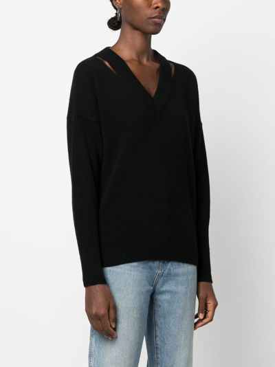 Shop Federica Tosi Cut-out Long-sleeved Jumper In Black