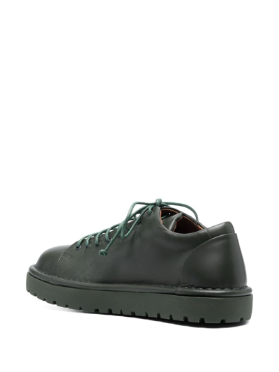 Shop Marsèll Lace-up Leather Sneakers In Green