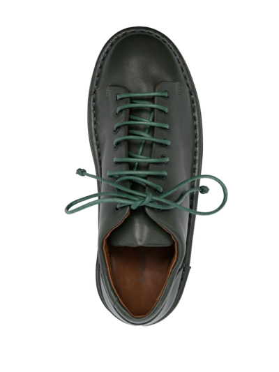 Shop Marsèll Lace-up Leather Sneakers In Green
